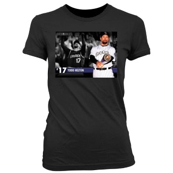 Todd Helton Women's Junior Cut Crewneck T-Shirt