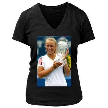 Caroline Wozniacki Women's Deep V-Neck TShirt