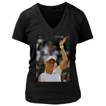 Caroline Wozniacki Women's Deep V-Neck TShirt