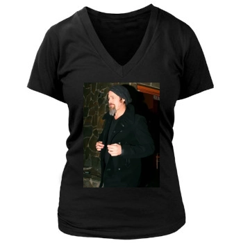 Brad Pitt Women's Deep V-Neck TShirt