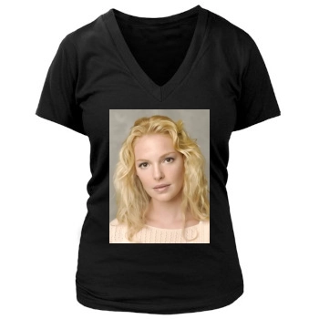 Katherine Heigl Women's Deep V-Neck TShirt