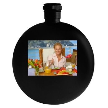 Katherine Heigl Round Flask