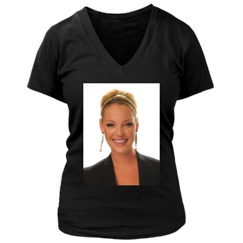 Katherine Heigl Women's Deep V-Neck TShirt