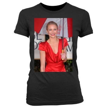 Cameron Diaz Women's Junior Cut Crewneck T-Shirt