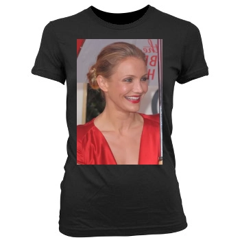 Cameron Diaz Women's Junior Cut Crewneck T-Shirt