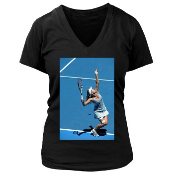 Caroline Wozniacki Women's Deep V-Neck TShirt