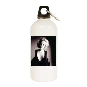 Charlize Theron White Water Bottle With Carabiner