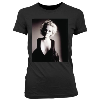 Charlize Theron Women's Junior Cut Crewneck T-Shirt