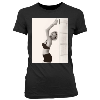 Charlize Theron Women's Junior Cut Crewneck T-Shirt