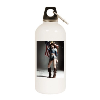 Elizabeth Jagger White Water Bottle With Carabiner