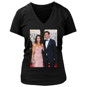 Emily Blunt Women's Deep V-Neck TShirt