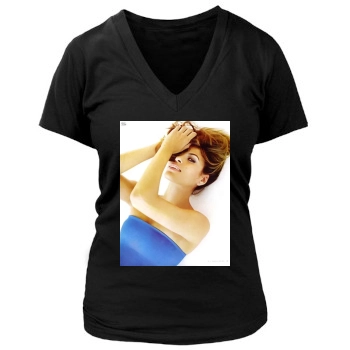 Eva Mendes Women's Deep V-Neck TShirt