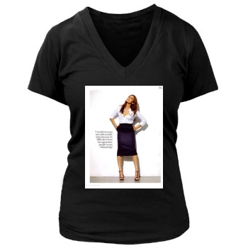 Eva Mendes Women's Deep V-Neck TShirt