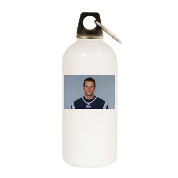 Tom Brady White Water Bottle With Carabiner