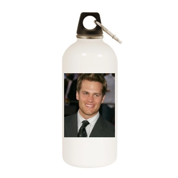 Tom Brady White Water Bottle With Carabiner