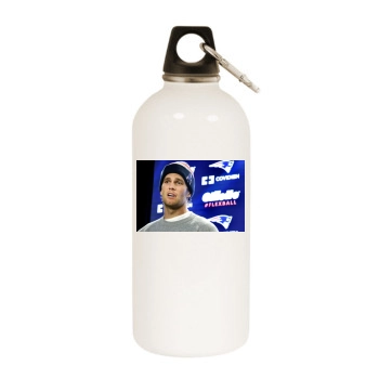 Tom Brady White Water Bottle With Carabiner