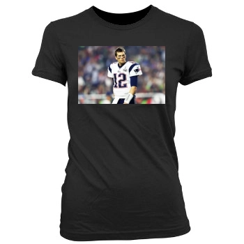 Tom Brady Women's Junior Cut Crewneck T-Shirt