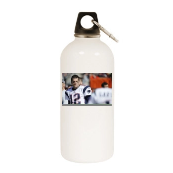 Tom Brady White Water Bottle With Carabiner