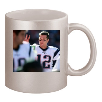 Tom Brady 11oz Metallic Silver Mug