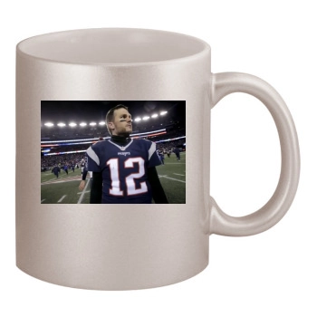Tom Brady 11oz Metallic Silver Mug