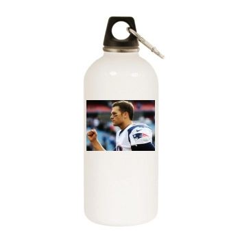 Tom Brady White Water Bottle With Carabiner