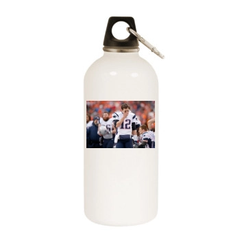 Tom Brady White Water Bottle With Carabiner