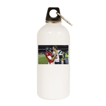 Tom Brady White Water Bottle With Carabiner