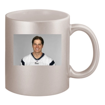 Tom Brady 11oz Metallic Silver Mug