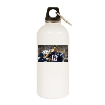 Tom Brady White Water Bottle With Carabiner