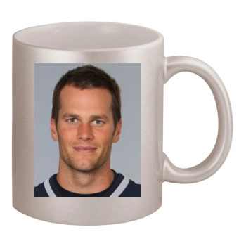 Tom Brady 11oz Metallic Silver Mug