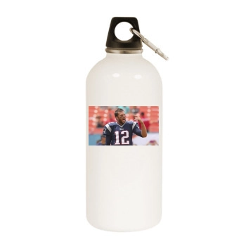 Tom Brady White Water Bottle With Carabiner