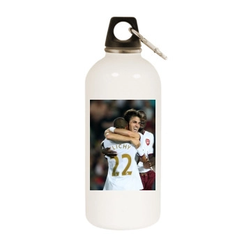 FC Arsenal White Water Bottle With Carabiner