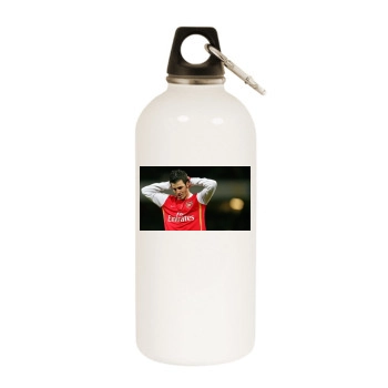 FC Arsenal White Water Bottle With Carabiner