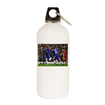 FC Chelsea White Water Bottle With Carabiner