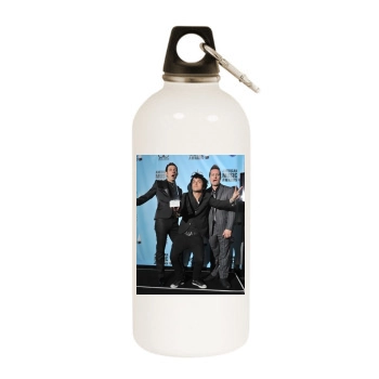 Green Day White Water Bottle With Carabiner