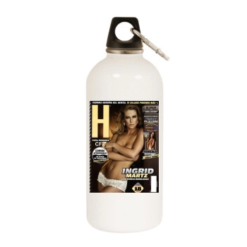 H Magazine White Water Bottle With Carabiner