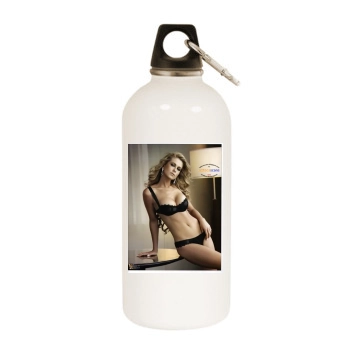 H Magazine White Water Bottle With Carabiner