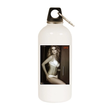 H Magazine White Water Bottle With Carabiner