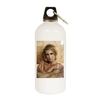 H Magazine White Water Bottle With Carabiner