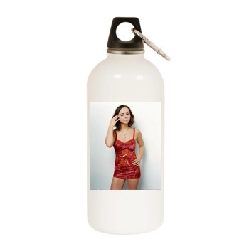 Christina Ricci White Water Bottle With Carabiner