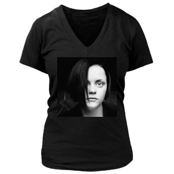 Christina Ricci Women's Deep V-Neck TShirt