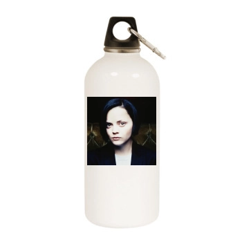 Christina Ricci White Water Bottle With Carabiner