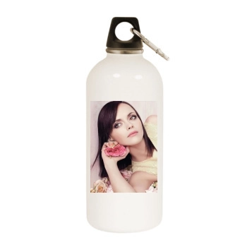 Christina Ricci White Water Bottle With Carabiner