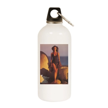 Christy Turlington White Water Bottle With Carabiner