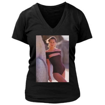 Christy Turlington Women's Deep V-Neck TShirt