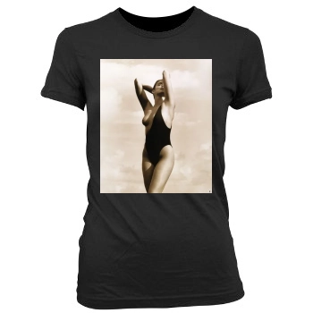 Cindy Crawford Women's Junior Cut Crewneck T-Shirt