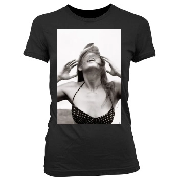 Cindy Crawford Women's Junior Cut Crewneck T-Shirt