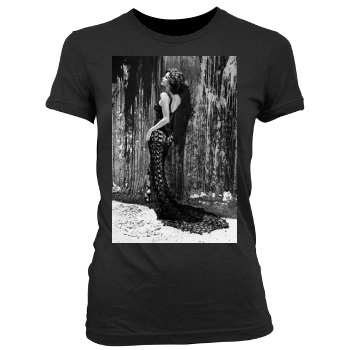 Cindy Crawford Women's Junior Cut Crewneck T-Shirt