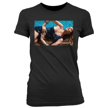 Cindy Crawford Women's Junior Cut Crewneck T-Shirt