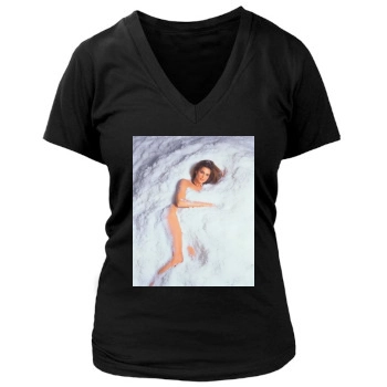 Cindy Crawford Women's Deep V-Neck TShirt